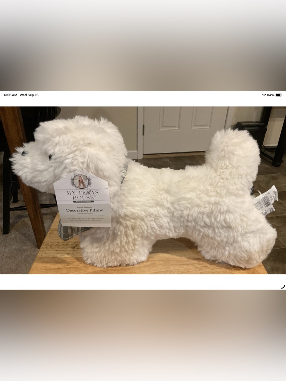 My Texas House “Bonnie Bandana” 12x17” Decorative Pillow/Plush Toy Dog Soft NWTs